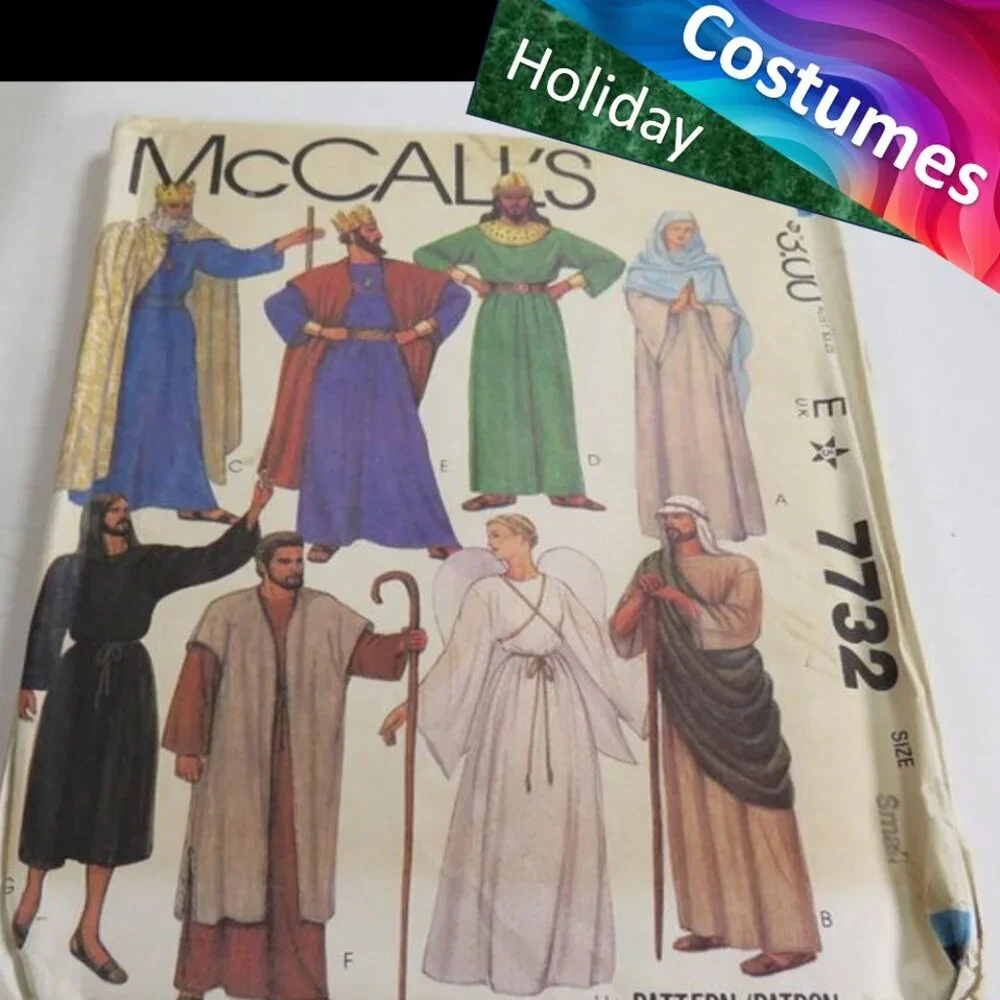 McCalls 7732 Sewing Pattern SMALL 32.5 - 34 Nativity Costumes  ADULT